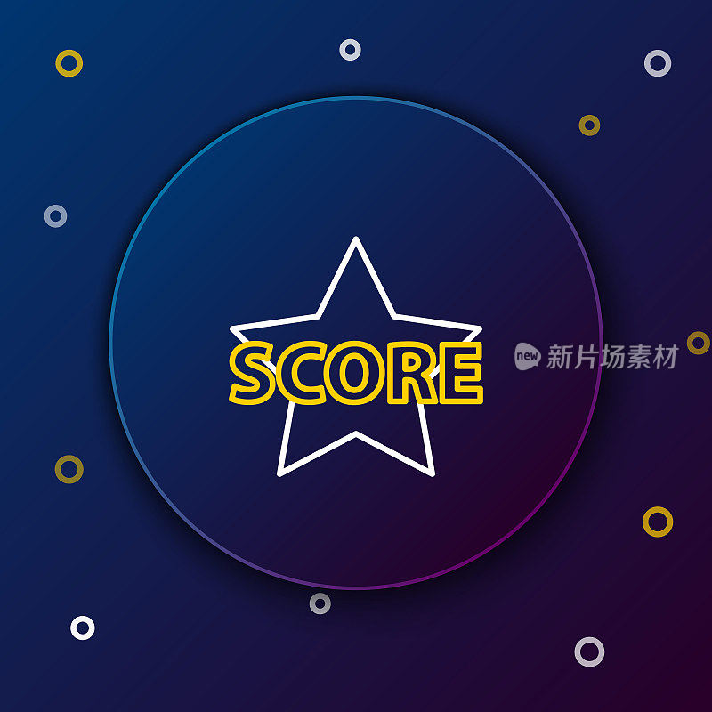 Line Star icon isolated on blue background. Favorite, score, best rating, award symbol. Colorful outline concept. Vector